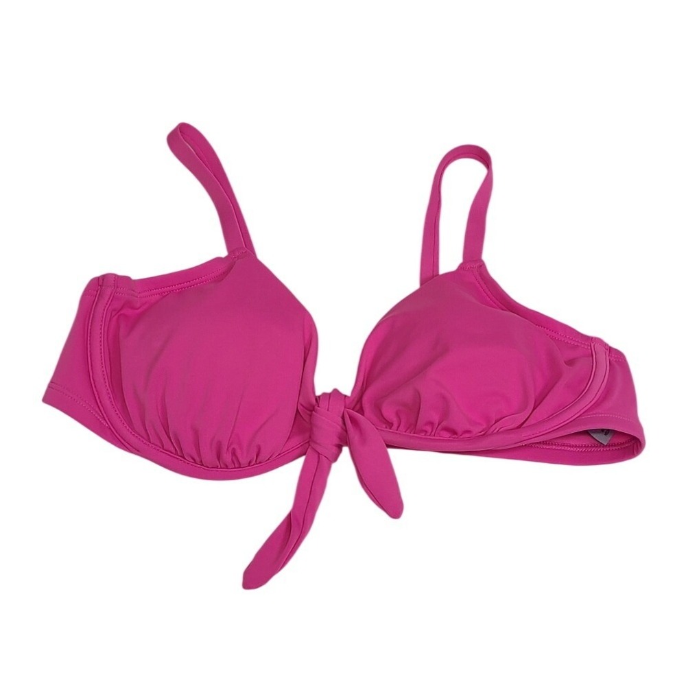 Shade & Shore Womens 38D Hot Pink Front Tie Underwire Bikini Top NWT KLYY14